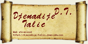 Đenadije Talić vizit kartica